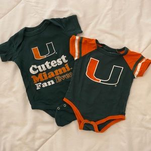 University of Miami (UM) Onesie Bodysuit Set